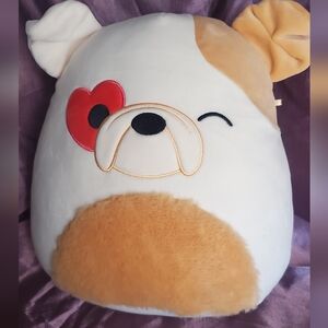 This is a Squishmallows Brock the Bulldog plush toy, a collectible stuffed anima